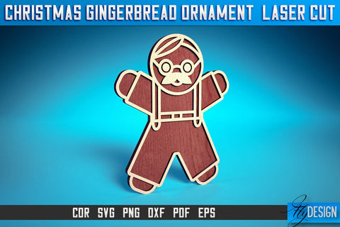 Christmas Gingerbread Laser Cut SVG | Christmas Laser Cut SVG Design | CNC Files SVG Fly Design 