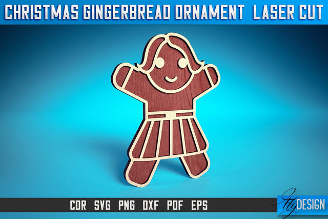Christmas Gingerbread Laser Cut SVG | Christmas Laser Cut SVG Design | CNC Files SVG Fly Design 