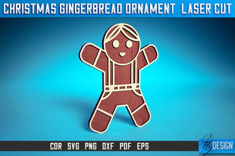 Christmas Gingerbread Laser Cut SVG | Christmas Laser Cut SVG Design | CNC Files SVG Fly Design 