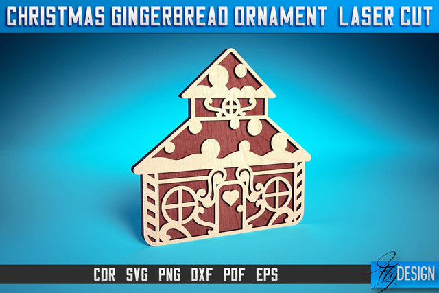 Christmas Gingerbread Laser Cut SVG | Christmas Laser Cut SVG Design | CNC Files SVG Fly Design 