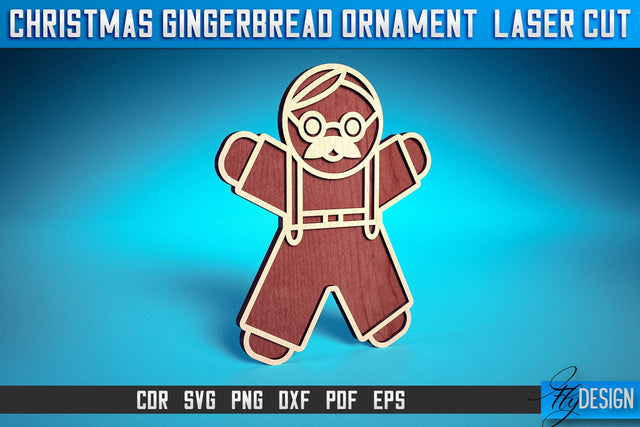 Christmas Gingerbread Laser Cut SVG | Christmas Laser Cut SVG Design | CNC Files SVG Fly Design 