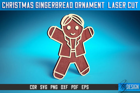 Christmas Gingerbread Laser Cut SVG | Christmas Laser Cut SVG Design | CNC Files SVG Fly Design 