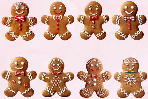 Christmas Gingerbread Man Clipart Sublimation Newmockups 