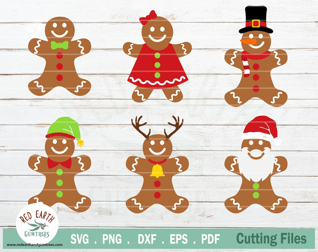 Christmas Gingerbread man Family bundle, Christmas SVG,DXF SVG Redearth and gumtrees 