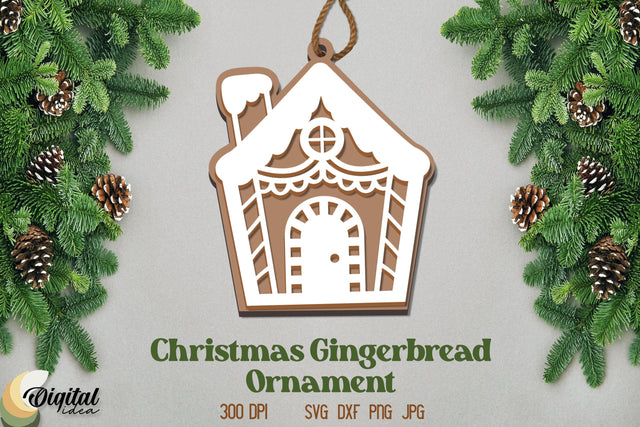 Christmas Gingerbread Ornament Laser Cut. Gingerbread Laser Cut SVG Evgenyia Guschina 