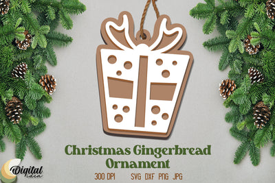 Christmas Gingerbread Ornament Laser Cut. Gingerbread Laser Cut SVG Evgenyia Guschina 