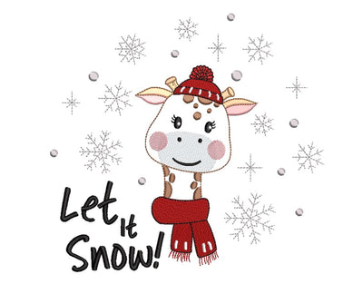 Christmas Giraffe Embroidery Design, 3 sizes, Instant download Embroidery/Applique DESIGNS Nino Nadaraia 