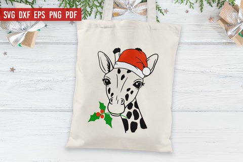 Christmas Giraffe SVG | Christmas Cut file | Giraffe Santa SVG Irina Ostapenko 