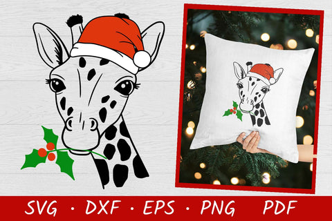 Christmas Giraffe SVG | Christmas Cut file | Giraffe Santa SVG Irina Ostapenko 