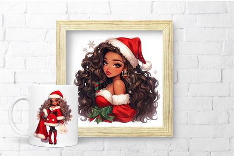 Christmas Girl Clipart Bundle, Chibi Girl PNG Sublimation Sublimation OrangeBrushStudio 