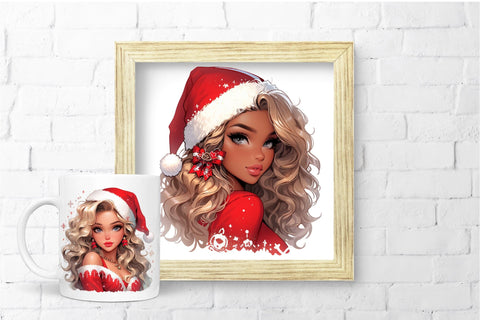 Christmas Girl Clipart Bundle, Fashion Girl PNG Sublimation SVG OrangeBrushStudio 