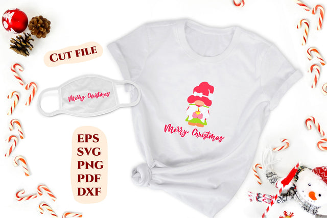 Christmas girl gnomes for t-shirt, face mask designs. SVG SVG Angelina Semenova 
