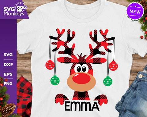 Christmas Girl Name SVG, Buffalo Plaid Moose SVG, Moose Svg, Buffalo Plaid SVG, Christmas Clip Art SVG SvgMonkeys 