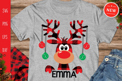 Christmas Girl Name SVG, Buffalo Plaid Moose SVG, Moose Svg, Buffalo Plaid SVG, Christmas Clip Art SVG SvgMonkeys 