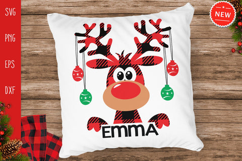 Christmas Girl Name SVG, Buffalo Plaid Moose SVG, Moose Svg, Buffalo Plaid SVG, Christmas Clip Art SVG SvgMonkeys 