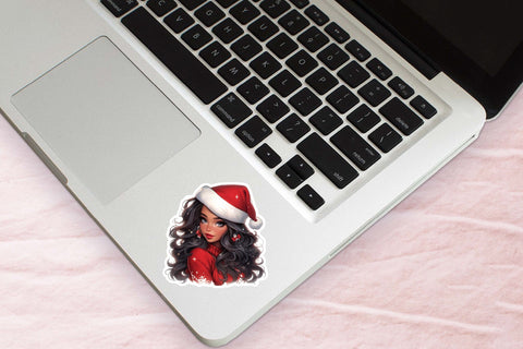 Christmas Girl Stickers, Printable Sticker Sheet Sublimation OrangeBrushStudio 