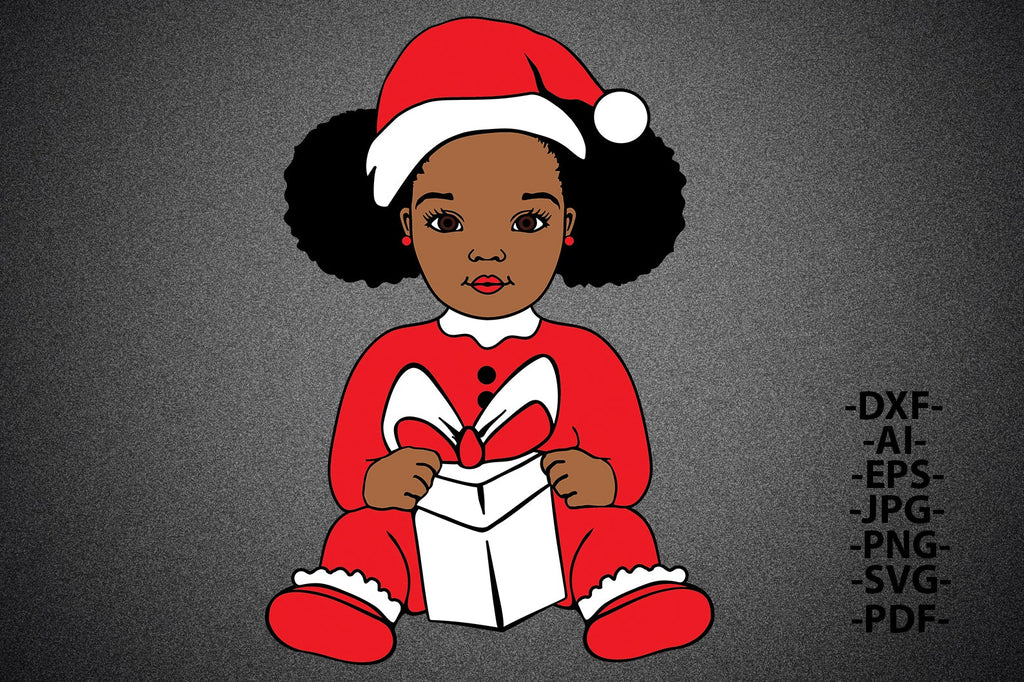 Christmas Girl Svg, Christmas afro girl, Afro girl Svg, Peekaboo baby ...