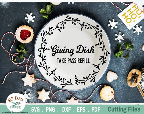 Christmas Giving plate, sharing dish bundle in SVG,PNG,DXF SVG Redearth and gumtrees 