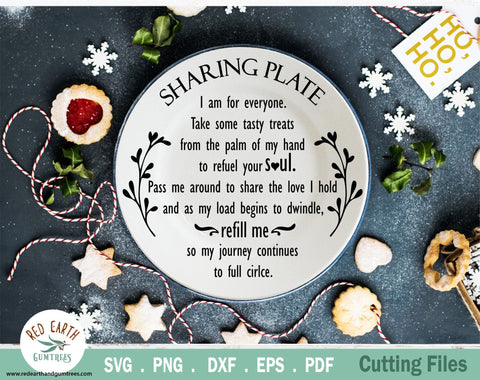 Christmas Giving plate, sharing dish bundle in SVG,PNG,DXF SVG Redearth and gumtrees 