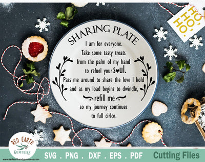 Christmas Giving plate, sharing dish in SVG,PNG,DXF SVG Redearth and gumtrees 