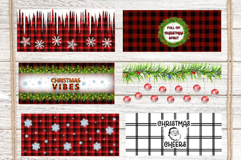 Christmas Glass Can Full Wrap Bundle. Glass Beer Can. Sublimation Samaha Design 