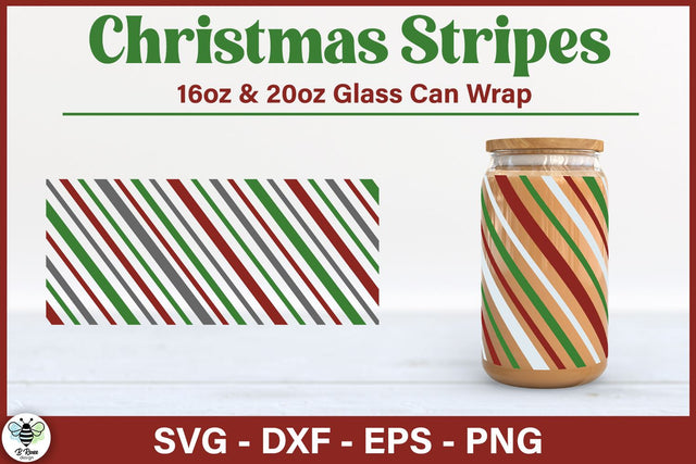 Christmas Glass Can SVG | Christmas Wrap for Beer Glass Cans SVG B Renee Design 