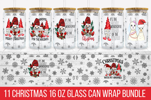 Christmas Glass Can Wrap Bundle SVG fokiira 