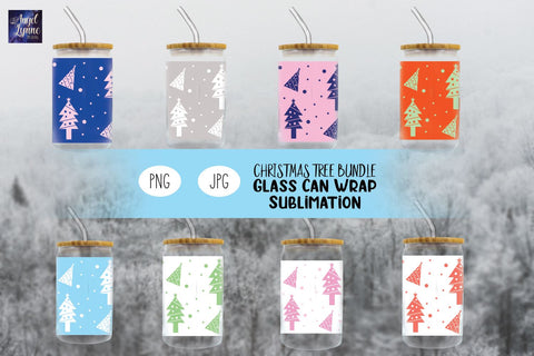 Christmas Glass Wrap Bundle | Christmas Tree Glass Wrap Sublimation Angel Lynne Designs 