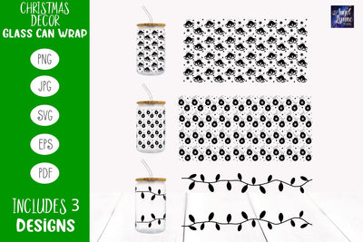 Christmas Glass Wrap | Christmas Decor Libbey Glass Wrap SVG Angel Lynne Designs 
