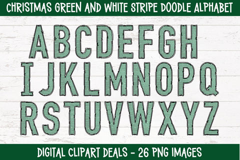 Christmas Glitter Doodle Alphabet Sets BIG Bundle - 5 Christmas Doodle Alphabet Sets in PNG Format Sublimation Digital Clipart Deals 