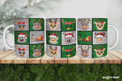 Christmas Glitter Mug Sublimation | PNG Bundle | Mug Wrap Sublimation SvgOcean 