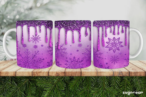 Christmas Glitter Mug Sublimation | Winter | Mug Wrap Sublimation SvgOcean 