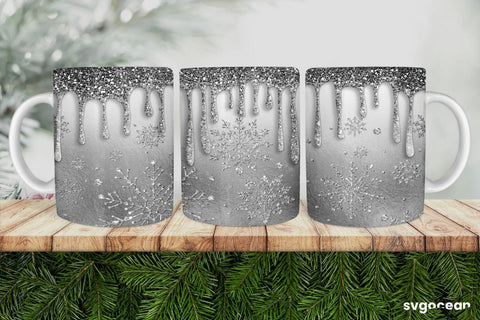 Christmas Glitter Mug Sublimation | Winter | Mug Wrap Sublimation SvgOcean 