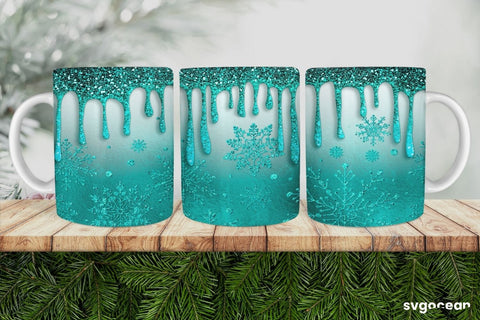 Christmas Glitter Mug Sublimation | Winter | Mug Wrap Sublimation SvgOcean 