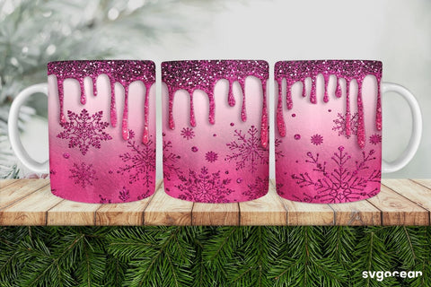 Christmas Glitter Mug Sublimation | Winter | Mug Wrap Sublimation SvgOcean 