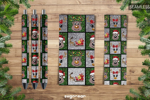 Christmas Glitter Pen Wraps Bundle | PNG | Sublimation Sublimation SvgOcean 