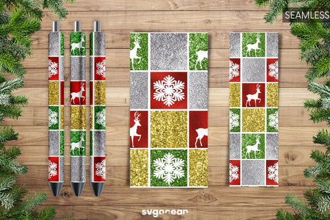 Christmas Glitter Pen Wraps Bundle | PNG | Sublimation Sublimation SvgOcean 
