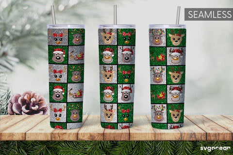 Christmas Glitter Tumbler Sublimation | PNG Bundle | Tumbler 20oz Sublimation SvgOcean 