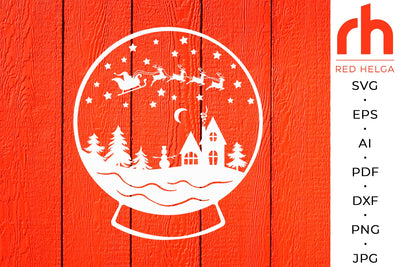 Christmas globe svg - Snow globe svg - Christmas house svg SVG RedHelgaArt 