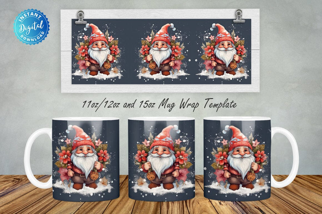 Christmas Gnome 11, 12 & 15 Oz Mug Sublimation - So Fontsy