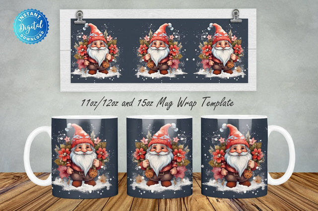 Christmas Gnome 11, 12 & 15 Oz Mug Sublimation Sublimation Regulrcrative 