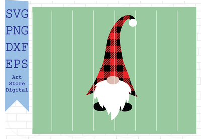 Christmas Gnome (16) Svg, Xmas Gnome Svg, Christmas Svg, Cute Gnomies Svg, Buffalo Plaid Svg, Png, Dxf, Eps Cut Files SVG Artstoredigital 