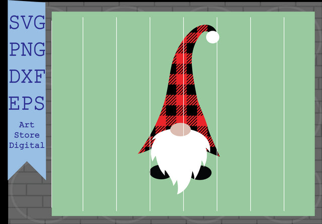 Christmas Gnome (16) Svg, Xmas Gnome Svg, Christmas Svg, Cute Gnomies Svg, Buffalo Plaid Svg, Png, Dxf, Eps Cut Files SVG Artstoredigital 
