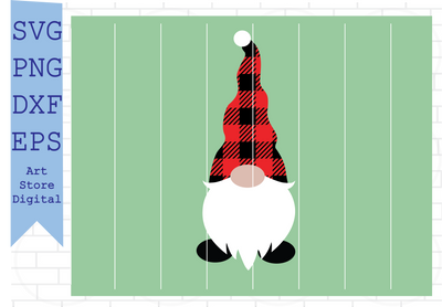 Christmas Gnome (17) Svg, Xmas Gnome Svg, Christmas Svg, Cute Gnomies Svg, Buffalo Plaid Svg, Png, Dxf, Eps Cut Files SVG Artstoredigital 