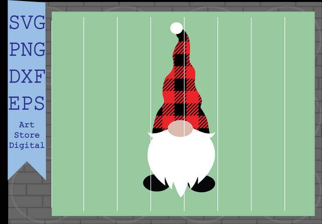 Christmas Gnome (17) Svg, Xmas Gnome Svg, Christmas Svg, Cute Gnomies Svg, Buffalo Plaid Svg, Png, Dxf, Eps Cut Files SVG Artstoredigital 