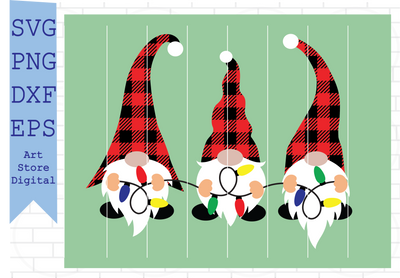 Christmas Gnome (5) Svg, Xmas Gnome Svg, Christmas Svg, Cute Gnomies Svg, Buffalo Plaid Svg, Png, Dxf, Eps Cut Files SVG Artstoredigital 