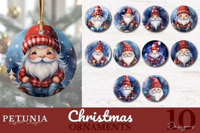 Christmas Gnome | Christmas Ornament Sublimation Design Sublimation Petunia Digital Design 