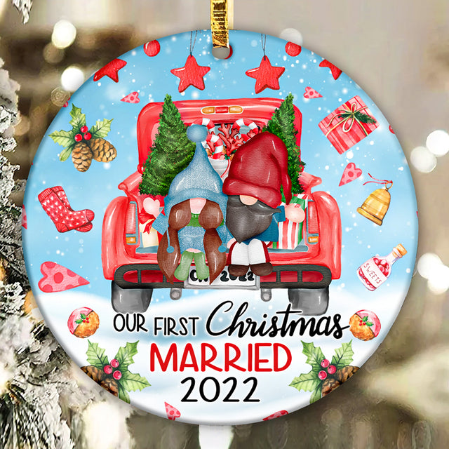 Christmas Gnome Couple Ornament Png, Round Christmas Ornament, PNG Instant Download, Xmas Ornament Sublimation Designs Downloads Sublimation CaldwellArt 