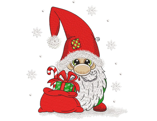 Christmas Gnome Embroidery Design, 3 sizes, Instant Download Embroidery/Applique DESIGNS Nino Nadaraia 