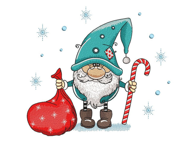 Christmas Gnome Embroidery Design, 3 sizes, Instant Download Embroidery/Applique DESIGNS Nino Nadaraia 